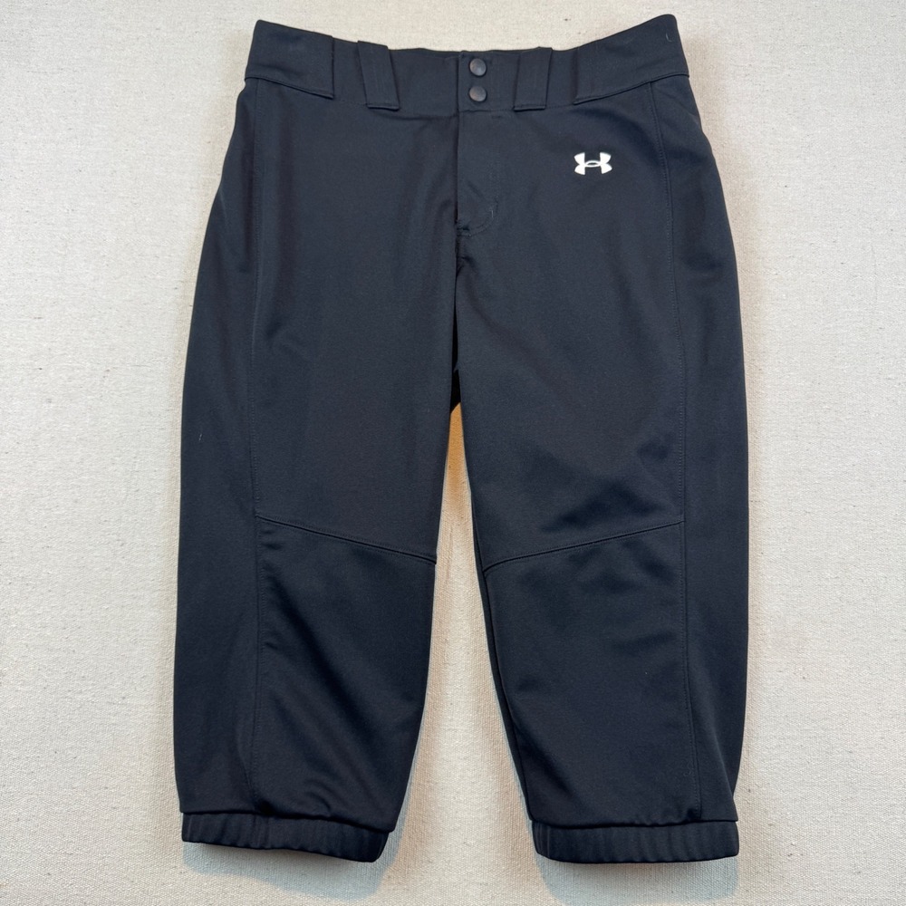Under Armour Medium Softball Pants Womens Black Athletic Reinforced Knee